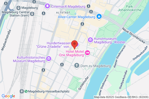 Info/Shop in der Grünen Zitadelle von Magdeburg