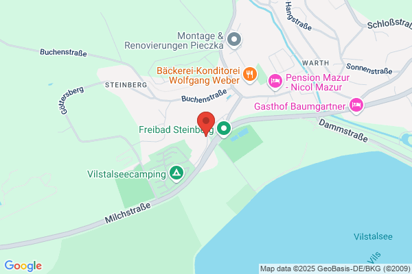 Vilstal Seehof, Restaurant, Fremdenzimmer, Terrasse Seeblick
