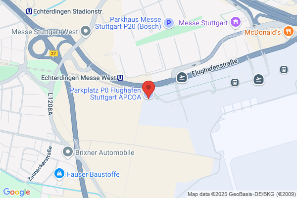 Parkplatz P25 Flughafen Stuttgart APCOA