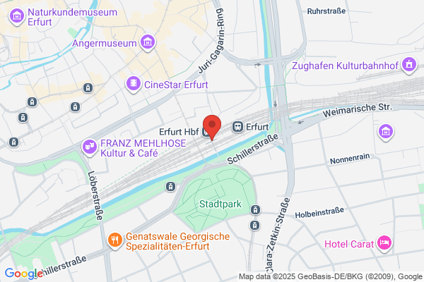 Ditsch Erfurt Hauptbahnhof an der Straßenbahn