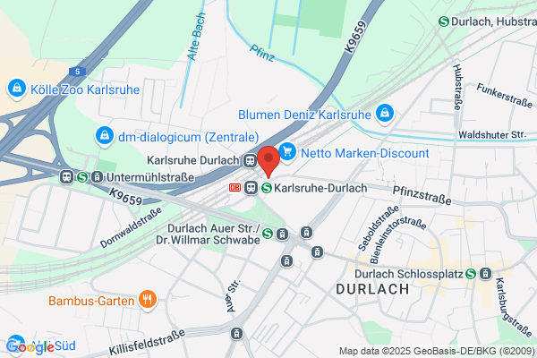 DB BahnPark Parkplatz Bahnhof Durlach P1